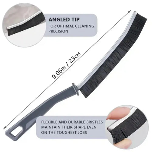 Gap cleaning brush for tile grout and tight corners