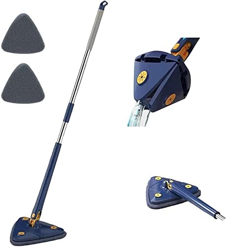 Triangle mop twist and squeeze wringing mechanism