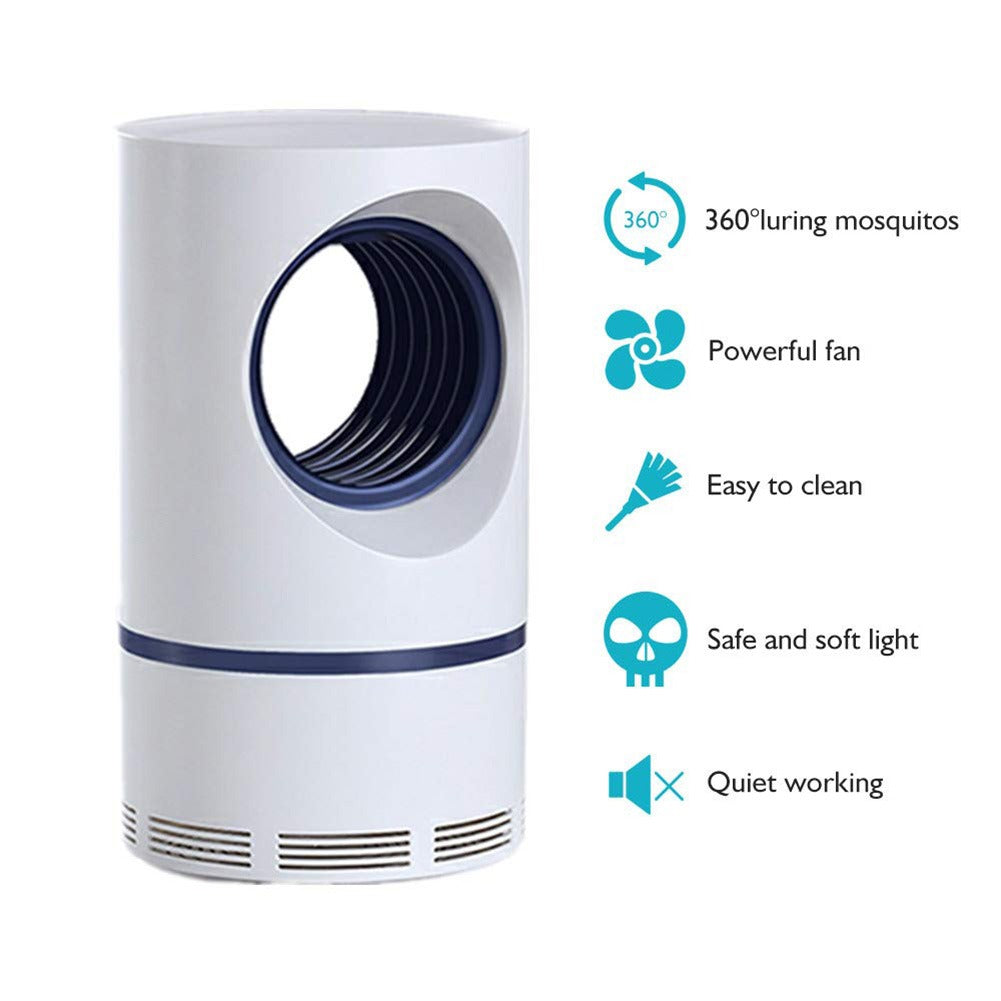 Electric Mosquito Trap Blue Light Mosquito Killer Lamp with USB Power Suction Fan No Zapper Child Safe